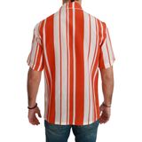 Dolce & Gabbana - Gestreept Zijden Shirt - Oranje