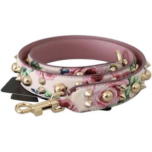 Dolce & Gabbana Pink Bloem Leather Stud Accessoire Schouder damesriem