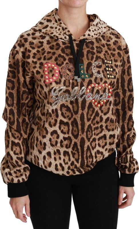Dolce & Gabbana - TSH4420 - Hoodie - Bruin - Leopard Print