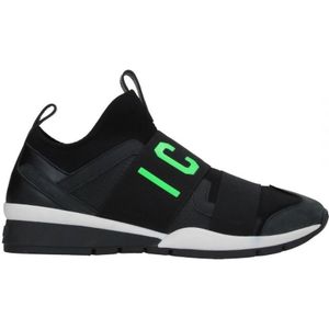 Dsquared2 groene ICON zwarte sneakers met logobandje