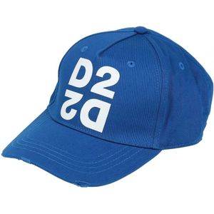 Dsquared2 D2 gespiegeld logo blauwe pet