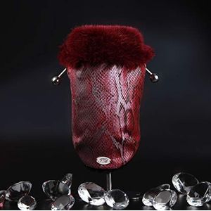 Trilly Tutti Brilli Brenda kunstleren mantel in python-look met kraag van kunstleer rood M - 1 product, Rood