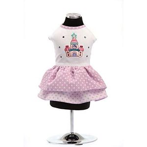 Trilly Tutti Brilli jurk piquet met balsem a Pois en Swarovski stenen, paars - 1 product