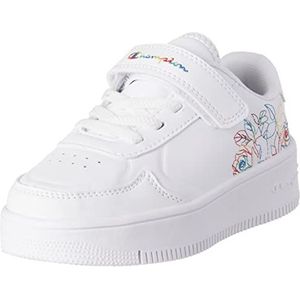 Champion Rebound Platform Flower G PS Sneakers voor meisjes en meisjes, wit Ww001, 29.5 EU