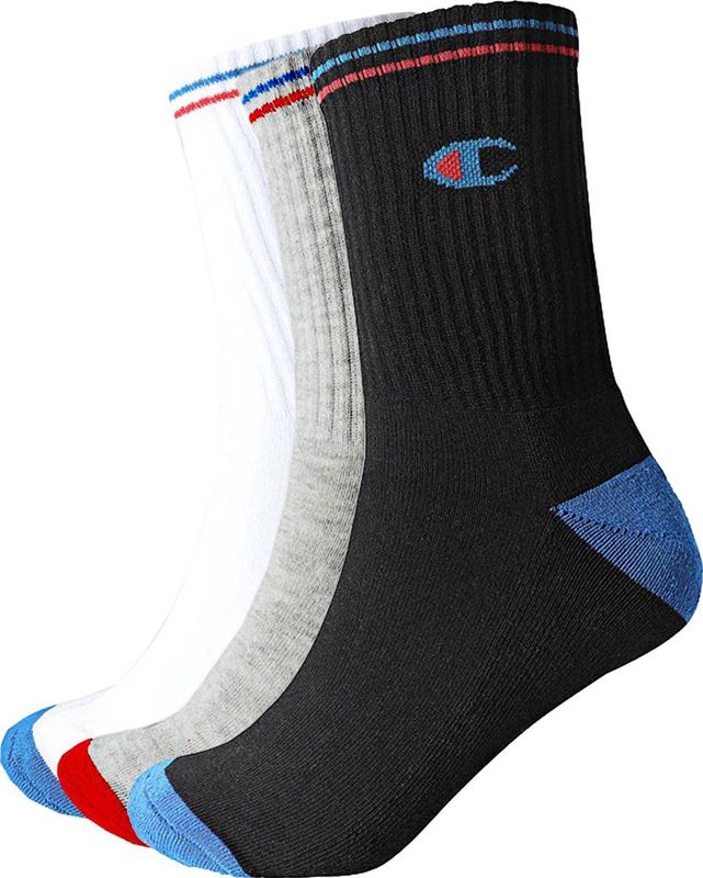 Champion - Basics - Sportsokken - Zwart/Wit/Grijs - 3 Stuks