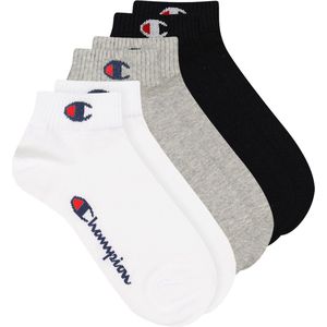 CHAMPION - Set van 6 Paar Effen Sokken - Grijs, Wit, Zwart - Katoenmix