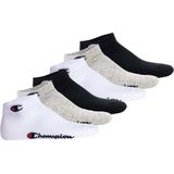 CHAMPION - Set van 6 Paar Effen Sokken - Grijs, Wit, Zwart - Katoenmix