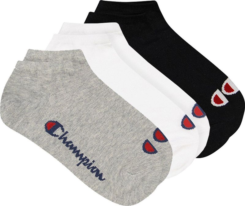 CHAMPION - Set van 6 Paar Effen Sokken - Zwart - Katoen