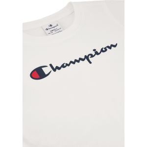 Sportshirt - Wit - Katoen - Logo-opschrift - Voor Kinderen