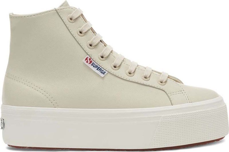 Superga - 2708 Hi Top Nappa - Sneakers - Beige Lite Eggshell F Avorio - Nappa leer