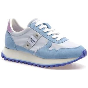 Blauer, Schoenen, Dames, Blauw, 37 EU, Nylon, Lichtblauwe Hardloopsneakers met Glitterdetail