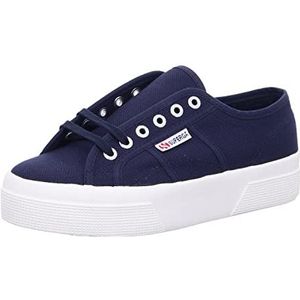 Superga 2740 platform, plat, Oxford, uniseks, Marineblauw Favorio