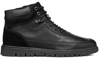 Geox - U46DGA 04622 - Enkellaarsjes - Zwart - Nubuck en Suède