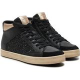 Sneaker - Zwart - High Top - Vetersluiting - Plateau Hak - Enkelhoog