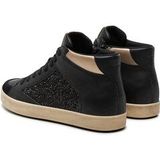 Sneaker - Zwart - High Top - Vetersluiting - Plateau Hak - Enkelhoog