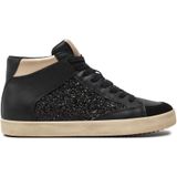 Sneaker - Zwart - High Top - Vetersluiting - Plateau Hak - Enkelhoog