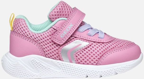 Geox - Sprintye - Sneakers - Roze/Lichtgroen - Mesh/Kunstleer