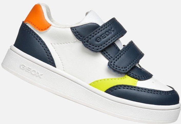 GEOX - ECLYPER Sneakers - Marineblauw/Wit - Lederlook/Nylon