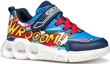Geox J Wroom Boy D Sneakers voor jongens, koningsblauw/rood, 29 EU