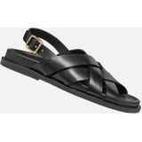 GEOX ADELASH Sandalen - ZWART - Gevlochten Leer - Ademend en Comfortabel