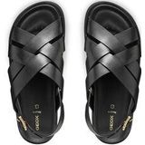 GEOX ADELASH Sandalen - ZWART - Gevlochten Leer - Ademend en Comfortabel