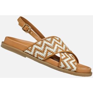 GEOX ADELASH Sandalen - Tabak/Melkwit - Glanzend Leer