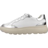 GEOX - SPHERICA EC4.1 Sneakers - Wit/Zilver - Nappa en Metallic Leer