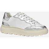 GEOX - SPHERICA EC4.1 Sneakers - Wit/Zilver - Nappa en Metallic Leer