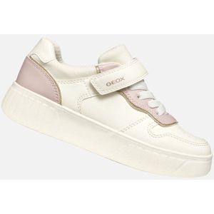 Geox - Mikiroshi - Sneakers - Licht Ivoor - Lichtroze - Leerlook
