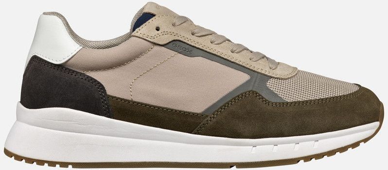 GEOX - BRANTHON - Sneakers - Legergroen/Beige - Suède/Textiel