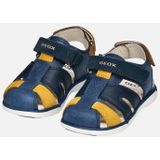 GEOX - DELHI - Sandalen - Donker Marineblauw/Donkerg geel - Gewaxt Leer/Suède