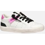 GEOX - GISLI - Sneakers - Wit/Fuchsia - Lederlook
