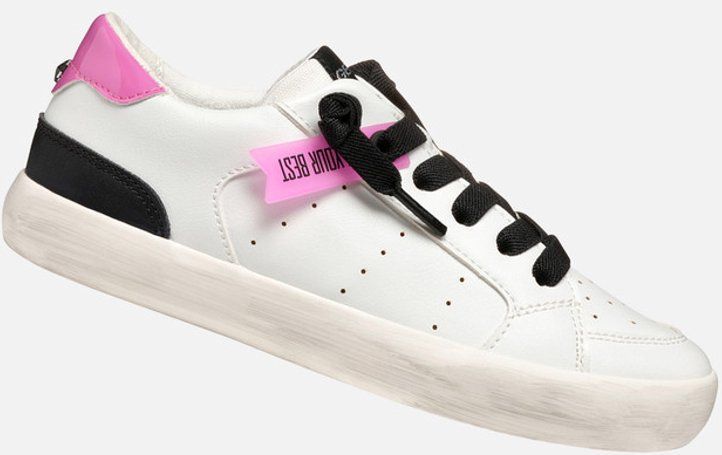 GEOX - GISLI - Sneakers - Wit/Fuchsia - Lederlook