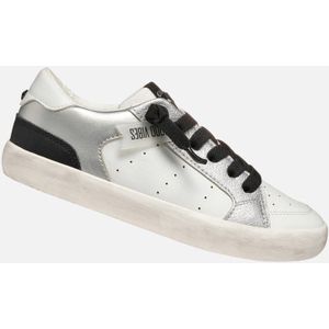 GEOX - GISLI - Sneakers - Wit/Zilver - Lederlook/Nubucklook