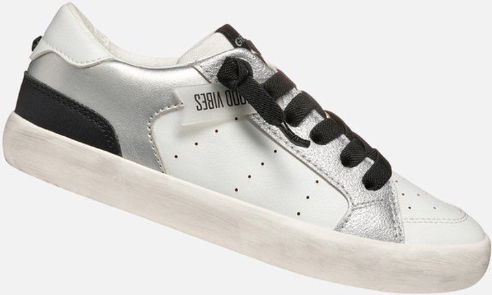 GEOX - GISLI - Sneakers - Wit/Zilver - Lederlook/Nubucklook