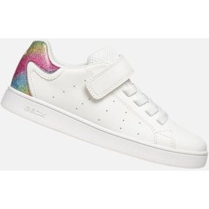 Geox J Eclyper Girl A Sneakers voor meisjes, Wit-rosgoud., 24 EU