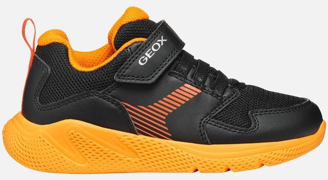 Geox J Sprintye Boy A kinderschoenen, Zwart Oranje, 27 EU