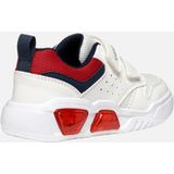 GEOX - ILLUMINUS TIENERS - Sneakers - Wit/Rood - Mesh en Lederlook