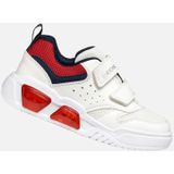 GEOX - ILLUMINUS TIENERS - Sneakers - Wit/Rood - Mesh en Lederlook