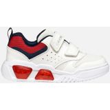 GEOX - ILLUMINUS Sneakers - Wit/Rood - Mesh/Lederlook