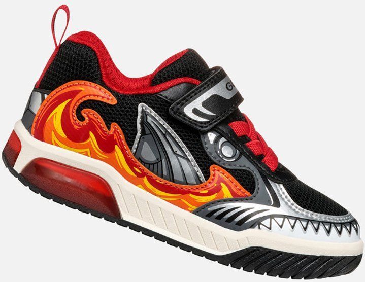 Geox - Inek - Sneakers - Zwart - Mesh en Synthetisch - Ademend