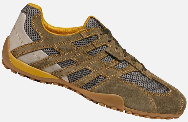 GEOX - SNAKE ORIGINAL - Sneakers - Legergroen/Donkergroen - Suède en Mesh