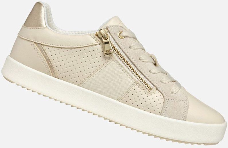 GEOX - BLOMIEE - Sneakers - Melkwit/Lichtbeige - Lederlook/Suède