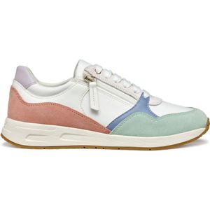 Geox - Dames Sneakers - Veelkleurig - Textiel en Suède