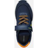 Geox - Alben B - Lage Sneakers - Marineblauw - Nylon en Leerachtig Materiaal