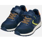 Geox - Alben B - Lage Sneakers - Marineblauw - Nylon en Leerachtig Materiaal