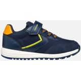 Geox - Alben B - Lage Sneakers - Marineblauw - Nylon en Leerachtig Materiaal