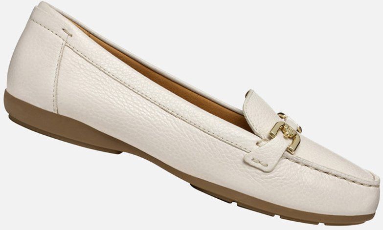 GEOX ANNYTAH MOC - Loafers - Melkwit - Getrommeld Leer