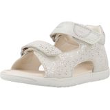 GEOX - MACCHIA - Sandalen - Wit/Zilver - Suède/Lederlook