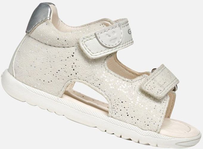 GEOX - MACCHIA - Sandalen - Wit/Zilver - Suède/Lederlook